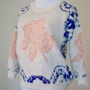 Anthropologie brand fuzzy sweater